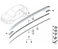 Рейлинг на крышу правый серебристый BMW E84