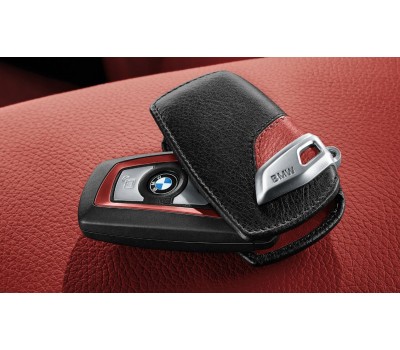 Кожаный футляр для ключа BMW Leather Key Case Sport Line Red