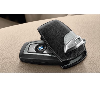 Кожаный футляр для ключа BMW Leather Key Case Urban Line Black Grey