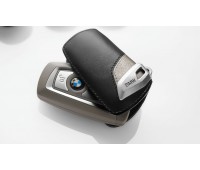 Кожаный футляр для ключа BMW Leather Key Case Modern Line Beige Brown