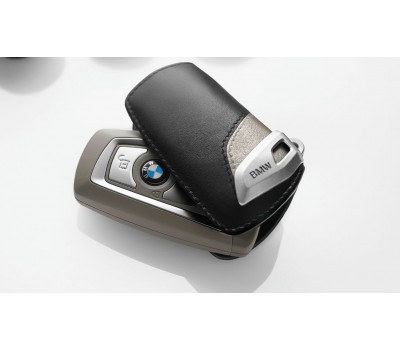 Кожаный футляр для ключа BMW Leather Key Case Modern Line Beige Brown