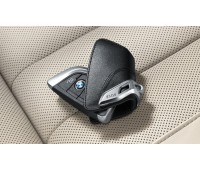 Кожаный футляр BMW для ключей со стальным зажимом, цвет Black