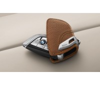Кожаный футляр BMW для ключей со стальным зажимом, цвет Brown