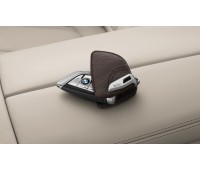 Кожаный футляр BMW для ключей со стальным зажимом, цвет Mokka