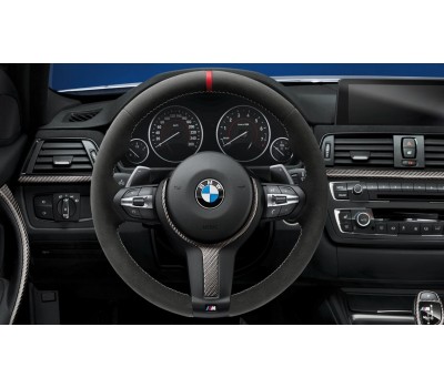 Спортивное рулевое колесо BMW M Performance II Aлькантара с карбоновой вставкой BMW F20, F21, F22, F23, F30, F31, F34, F32, F33, F36