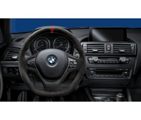 Спортивное рулевое колесо BMW M Performance алькантара с карбоновой вставкой BMW F20, F21, F22, F23, F30, F31, F34, F32, F33, F36