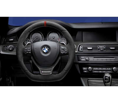 Спортивное рулевое колесо BMW M Performance алькантара с карбоновой вставкой BMW F07, F10, F11, F06, F12, F13