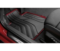 Резиновые коврики передние  черные/красный кант BMW F20, F21, F22, F23
