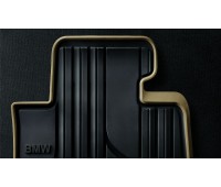 Резиновые коврики передние  черные/бежевый кант для заднего привода BMW F30, F31, F34, F35, F35 LCI, F80