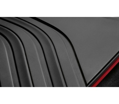 Резиновые коврики задние  черные/красный кант BMW F34, 
