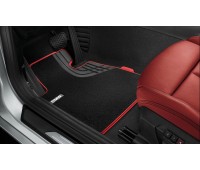 Текстильные коврики передние  черные/красный кант BMW F32, F33, F36, F82, F83