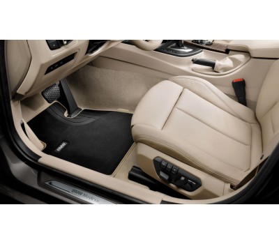 Текстильные коврики передние  черные/бежевый кант BMW F32, F33, F36, F82, F83